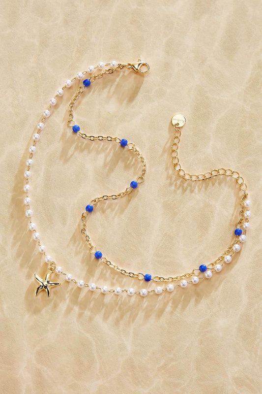 Versona waterproof layered starfish anklet GOLD