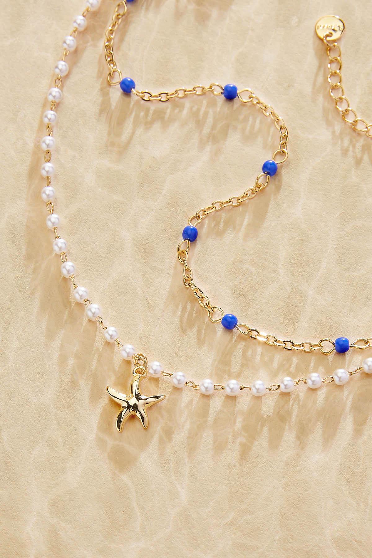 Versona waterproof layered starfish anklet GOLD