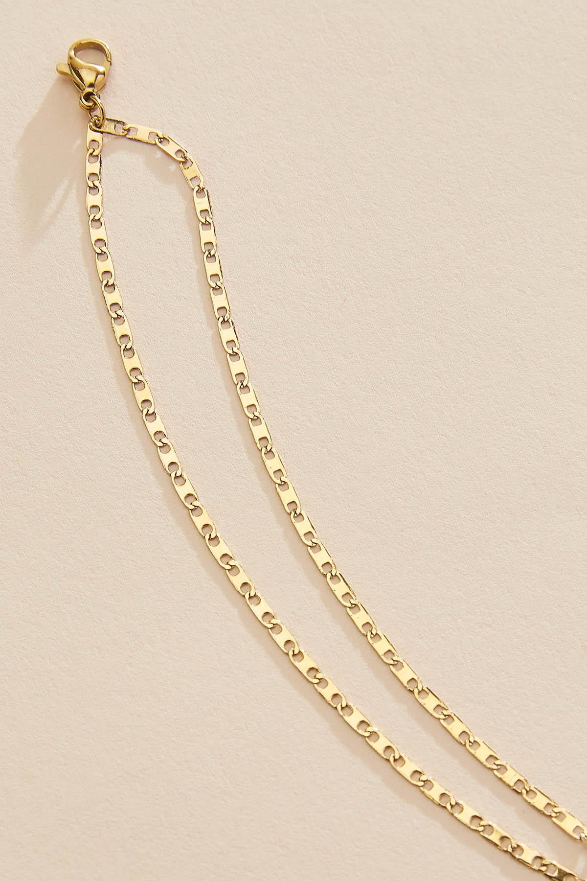 Versona waterproof flat layered chain anklet GOLD