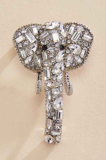 Versona embellished elephant brooch SILVER