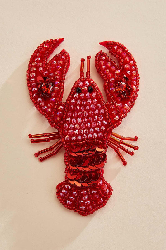 Versona embellished lobster brooch RACING_RED