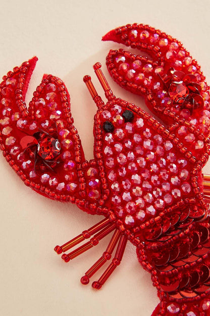 Versona embellished lobster brooch RACING_RED