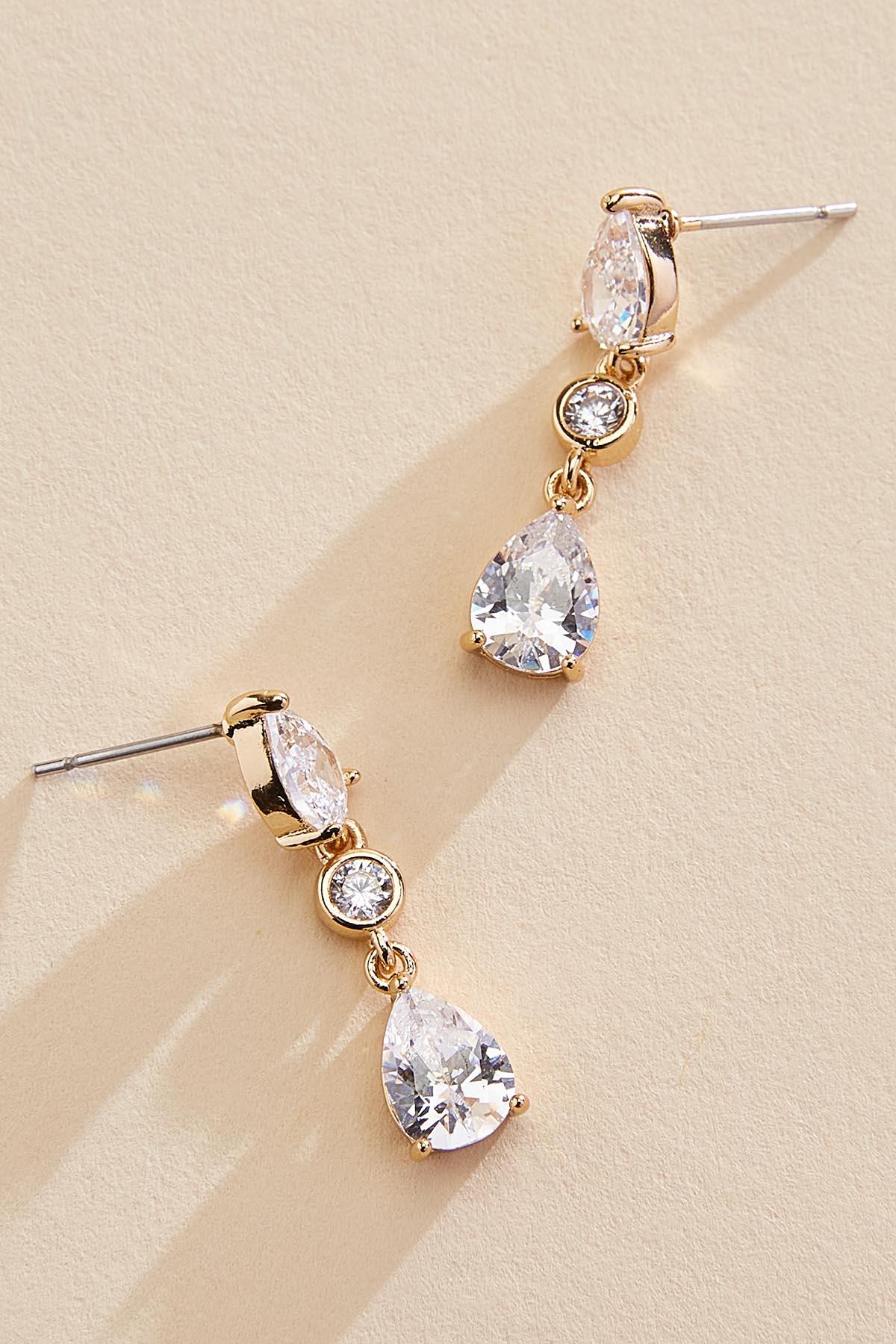 Versona cubic zirconia tear stone necklace set GOLD