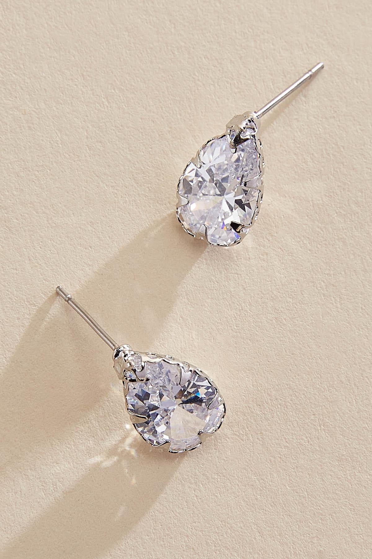 Versona pronged tear silver necklace set SILVER