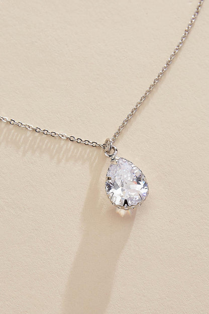 Versona pronged tear silver necklace set SILVER