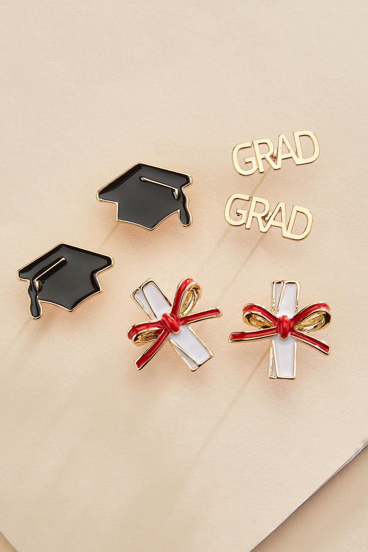 Versona the graduate stud earrings set IDEAL_BLACK