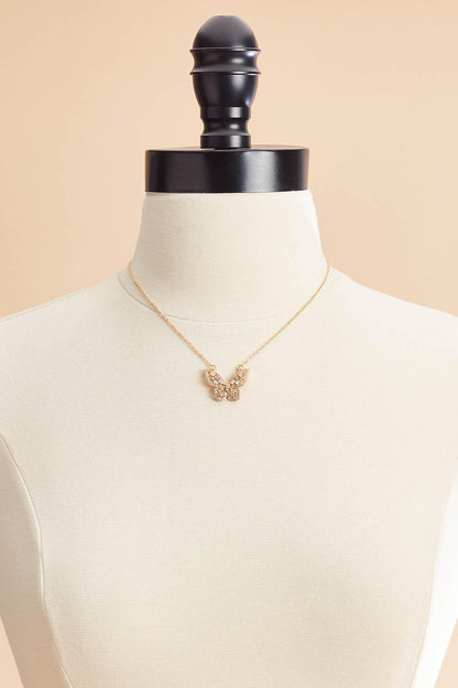Versona gold embellished butterfly necklace set GOLD