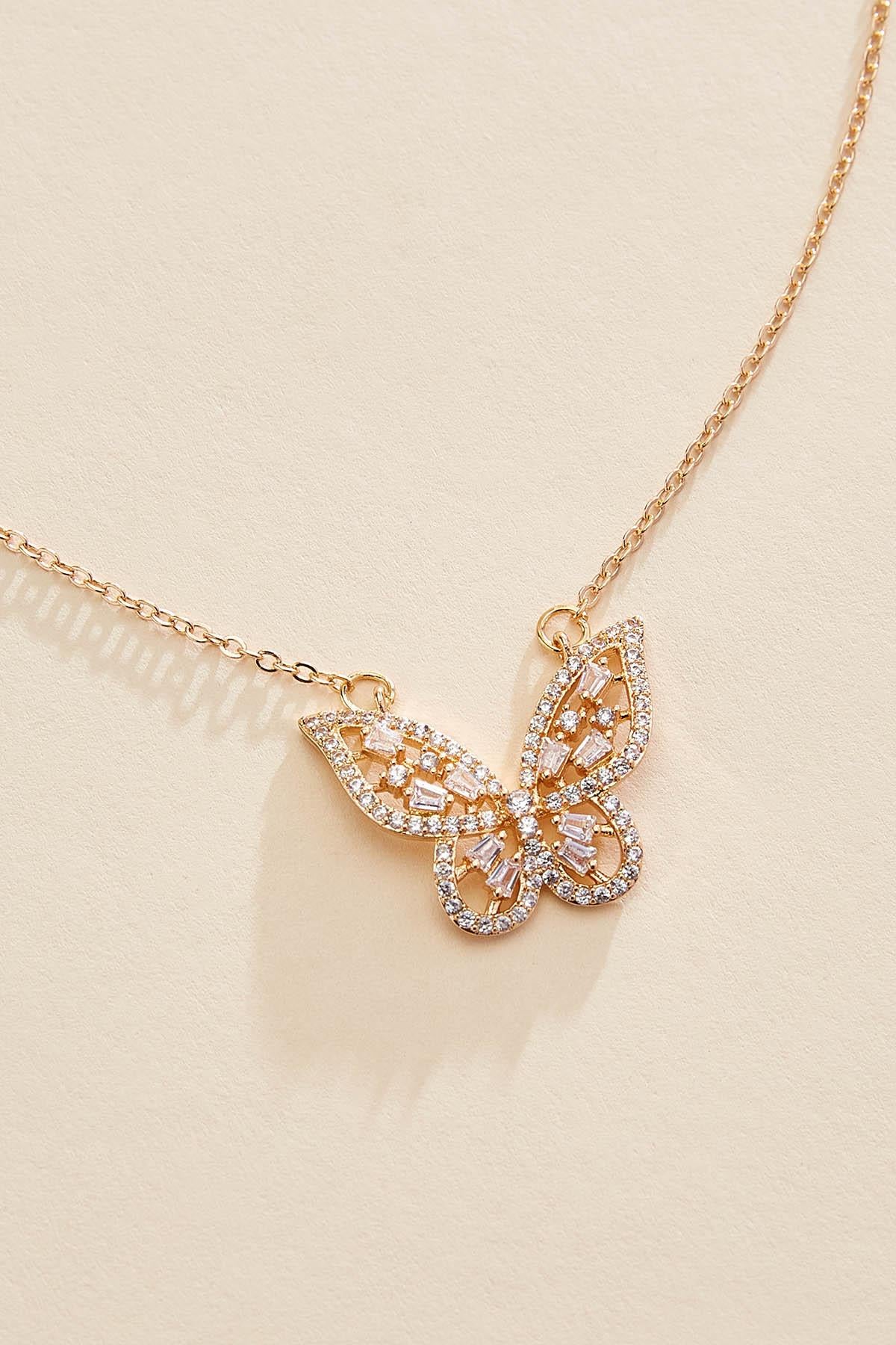 Versona gold embellished butterfly necklace set GOLD