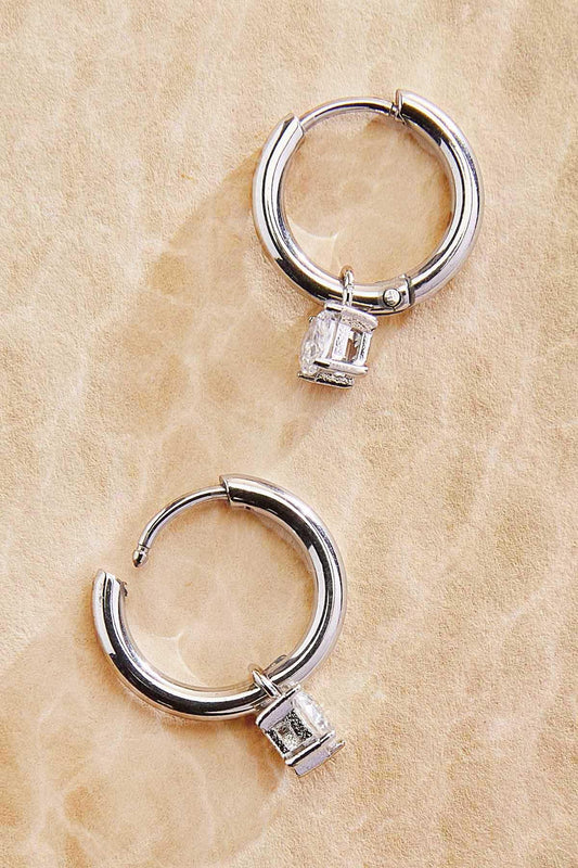 Versona waterproof huggie hoop charm earrings GOLD
