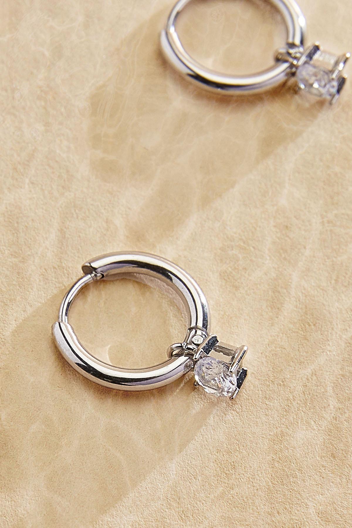 Versona waterproof huggie hoop charm earrings GOLD
