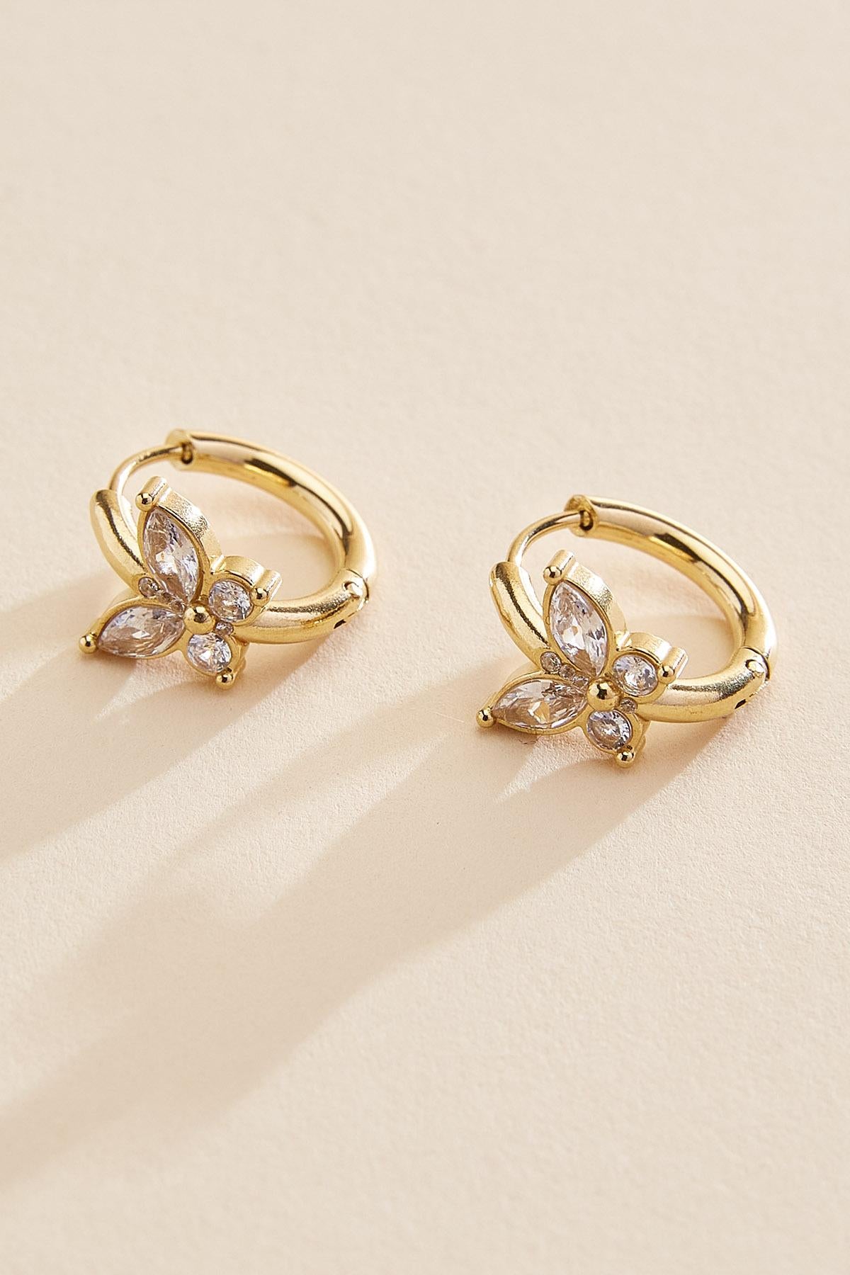 Versona waterproof butterfly huggie hoop earrings GOLD