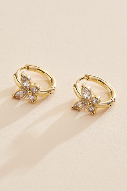 Versona waterproof butterfly huggie hoop earrings GOLD