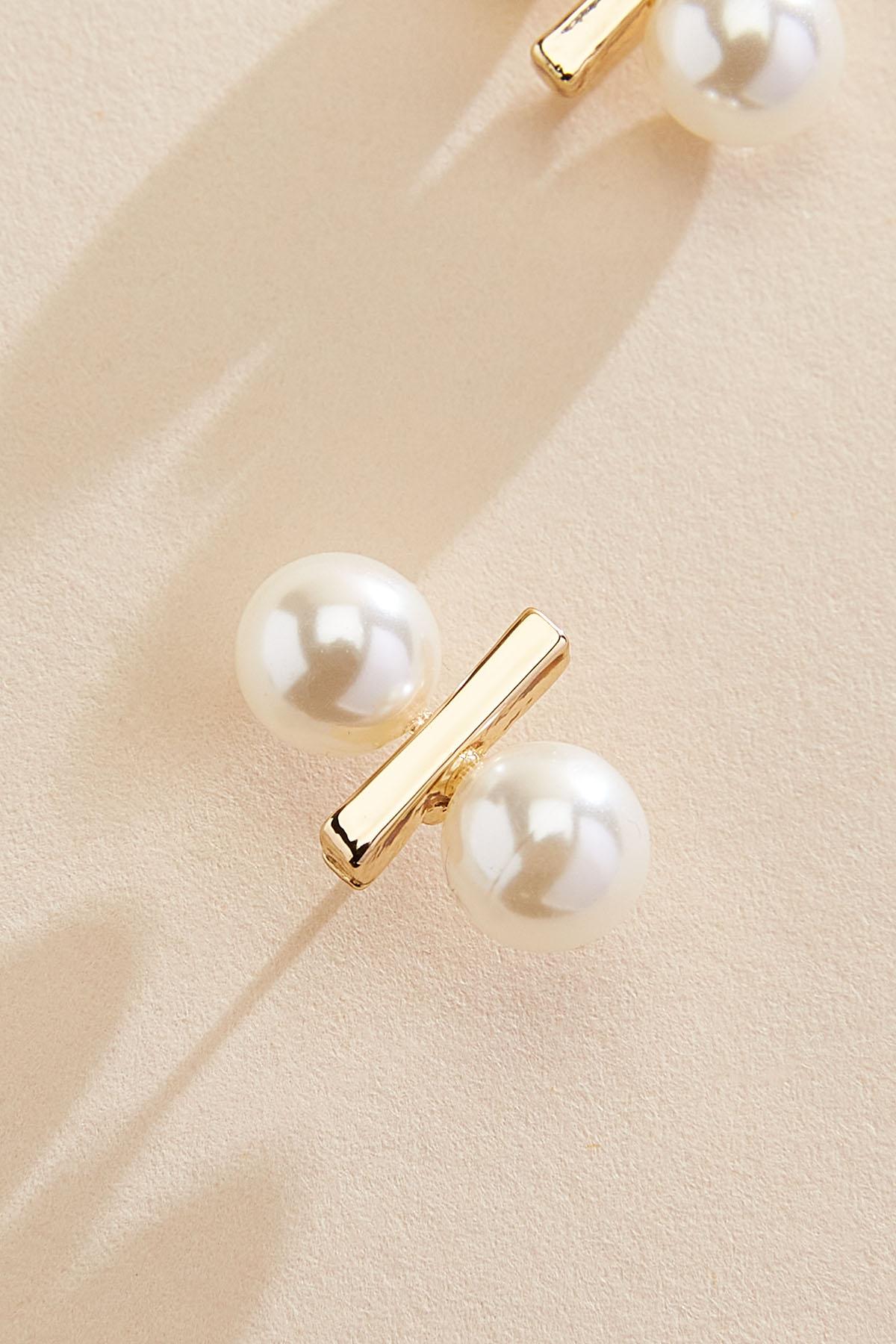 Versona pearl seesaw stud earrings GOLD