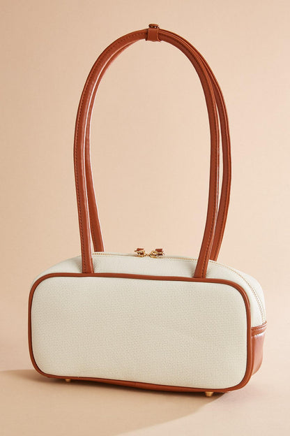 Versona contrast piped bowler bag COGNAC