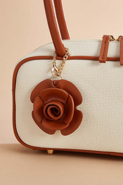 Versona contrast piped bowler bag COGNAC