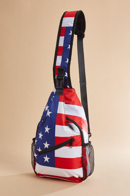 Versona usa flag print sling crossbody PATRIOT_BLUE