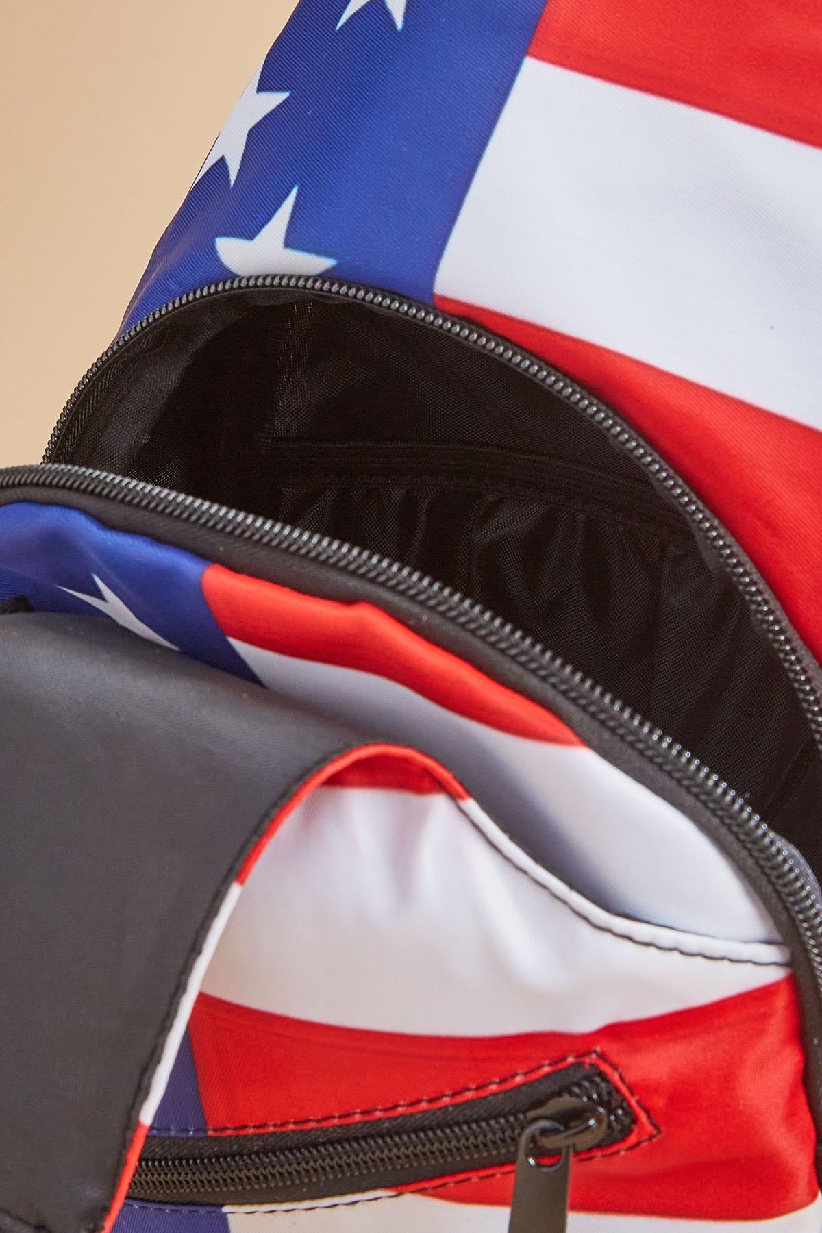 Versona usa flag print sling crossbody PATRIOT_BLUE