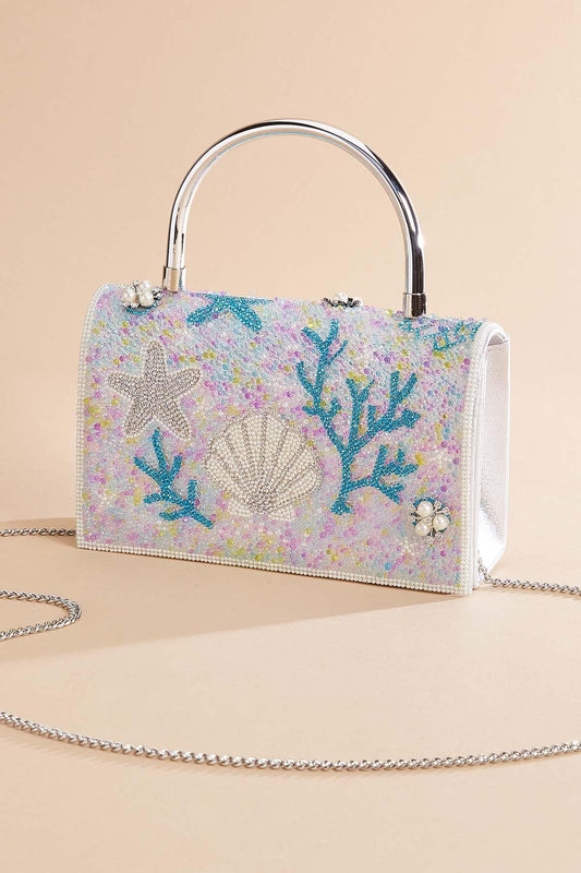 Versona beach icon embellished bag SILVER