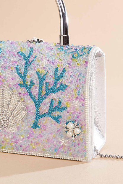 Versona beach icon embellished bag SILVER