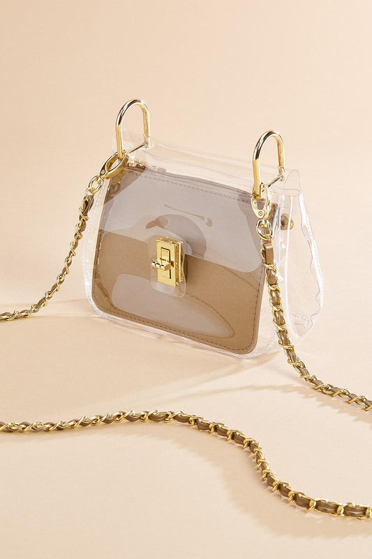Versona clear crossbody and faux leather pouch set CRYSTAL_CLEAR