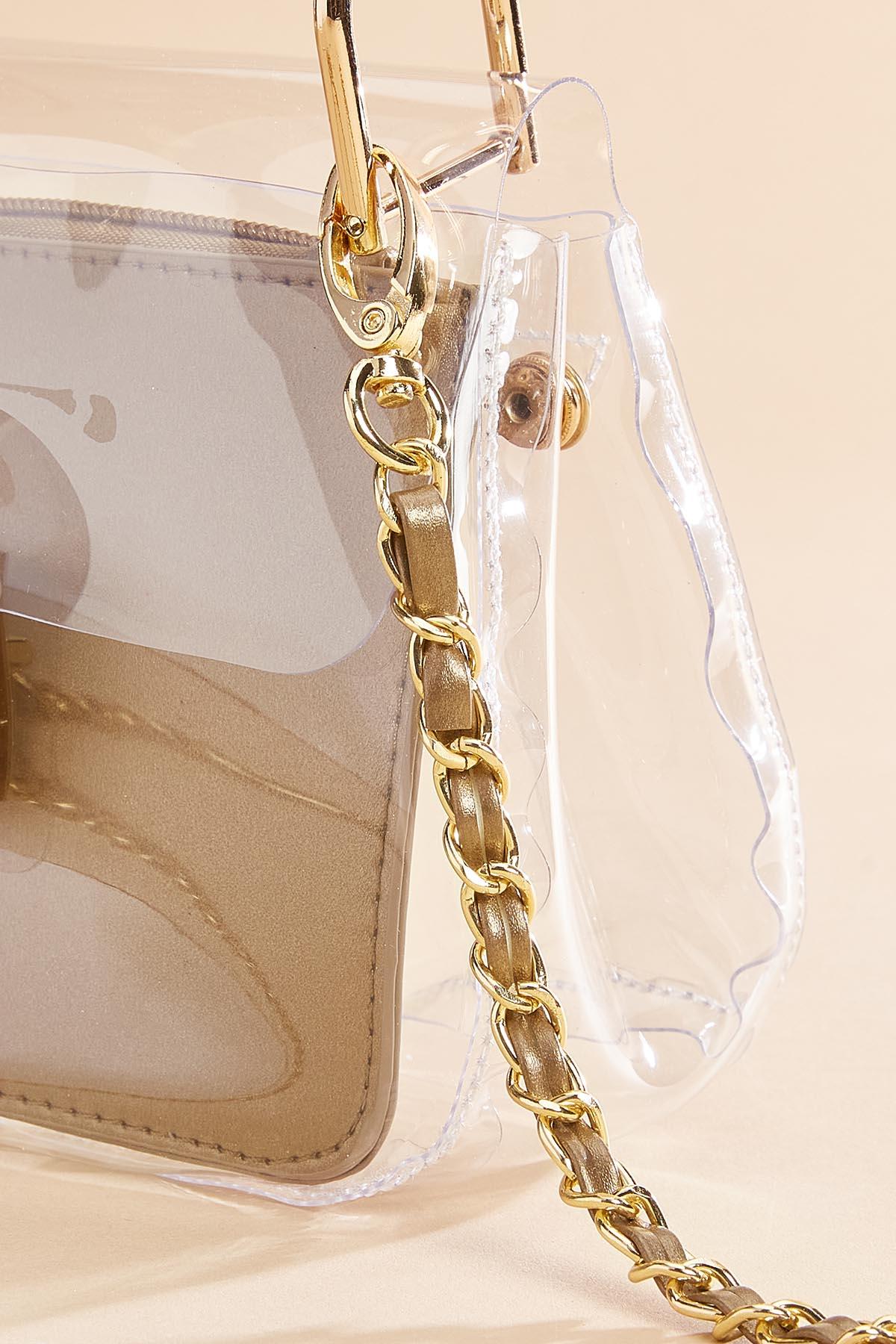 Versona clear crossbody and faux leather pouch set CRYSTAL_CLEAR