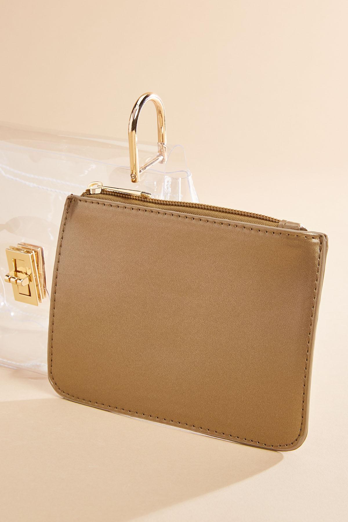 Versona clear crossbody and faux leather pouch set CRYSTAL_CLEAR