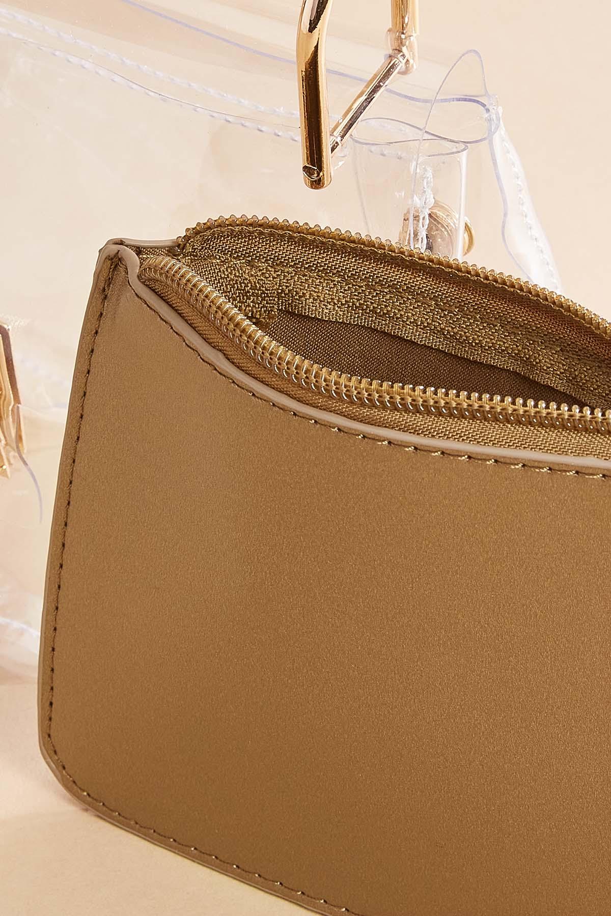 Versona clear crossbody and faux leather pouch set CRYSTAL_CLEAR