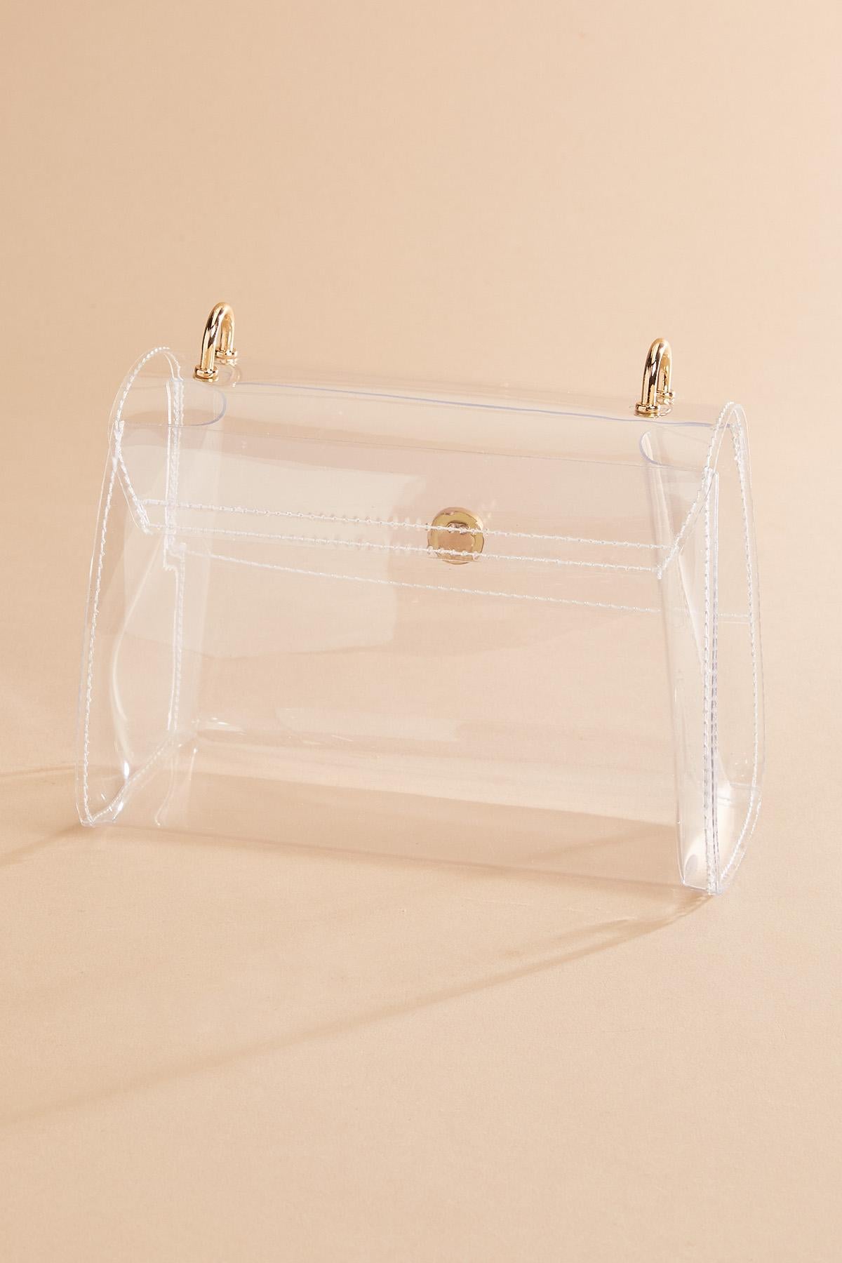 Versona gold beaded handle clear crossbody CRYSTAL_CLEAR