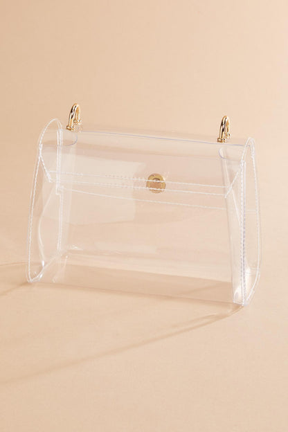 Versona gold beaded handle clear crossbody CRYSTAL_CLEAR