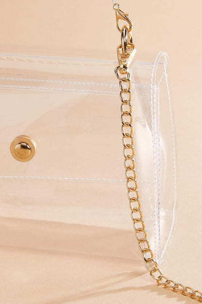 Versona gold beaded handle clear crossbody CRYSTAL_CLEAR