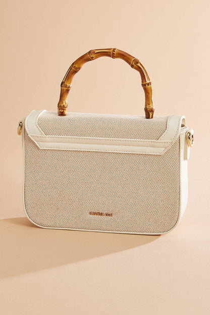 Versona bamboo handle beach crossbody CREAM