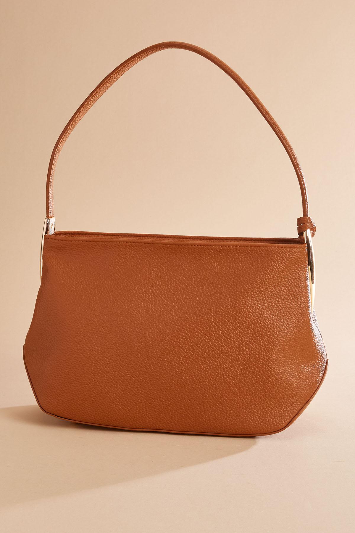 Versona faux leather claw charm bag COGNAC