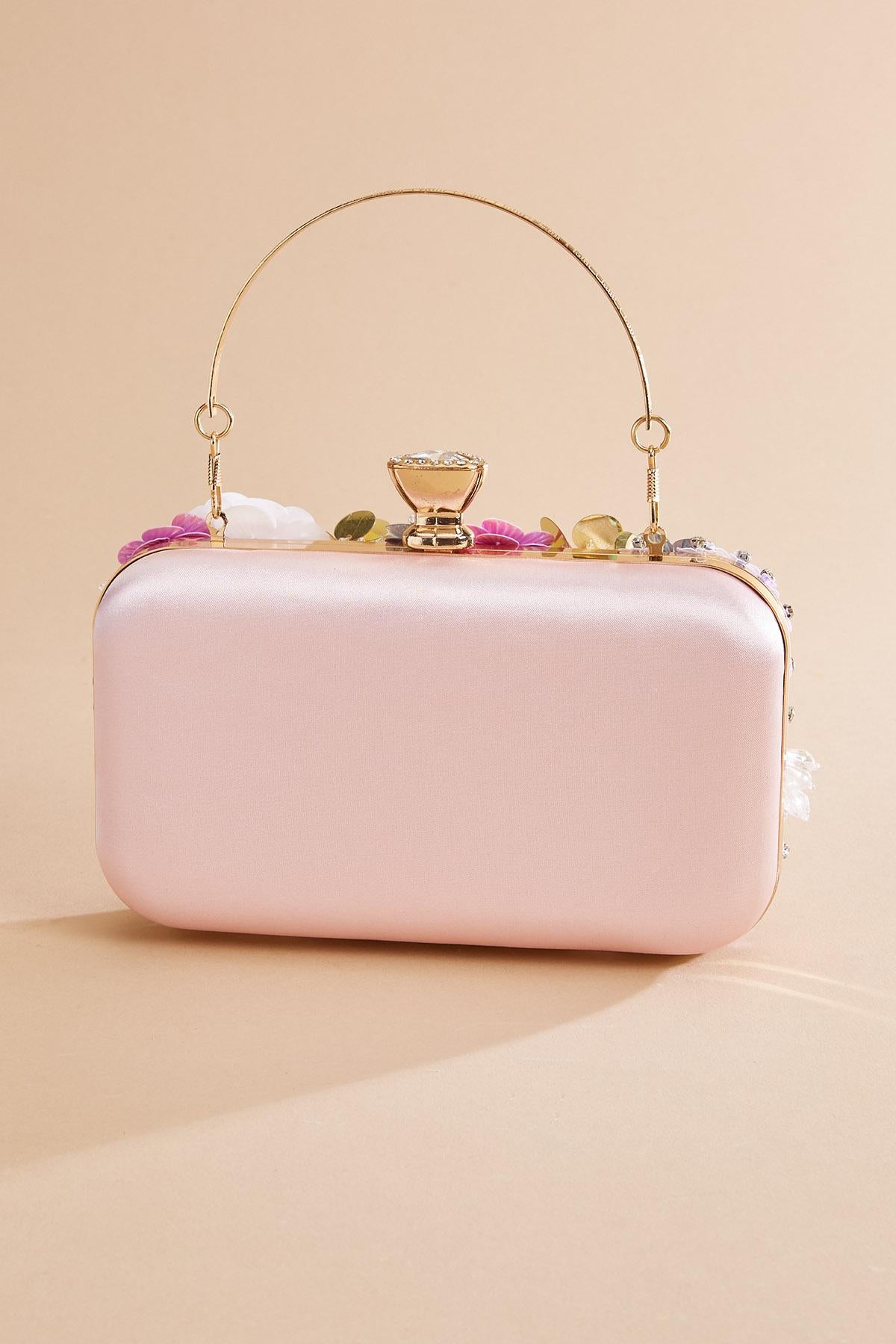 Versona floral embellished clutch PINK