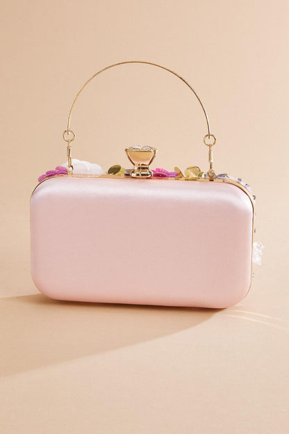 Versona floral embellished clutch PINK