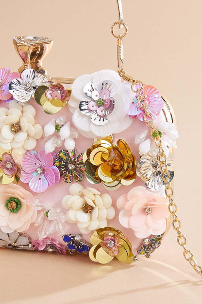 Versona floral embellished clutch PINK