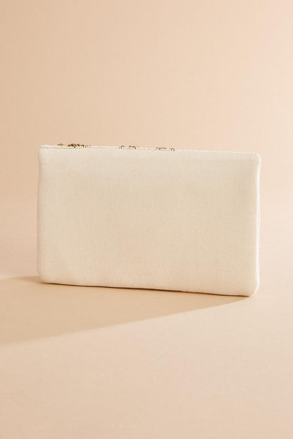 Versona gold beaded rosette clutch MULTI