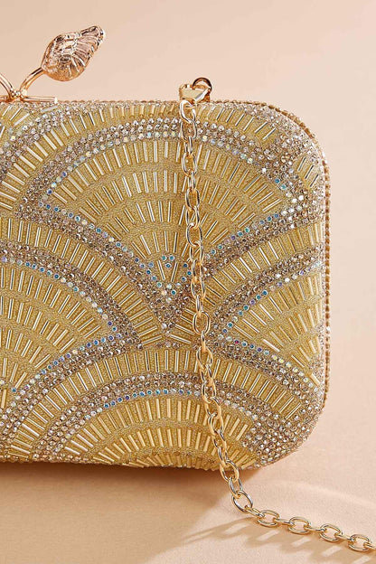Versona art deco embellished clutch CHAMPAGNE_BEIGE