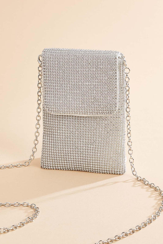 Versona rhinestone mesh cellphone bag GOLD