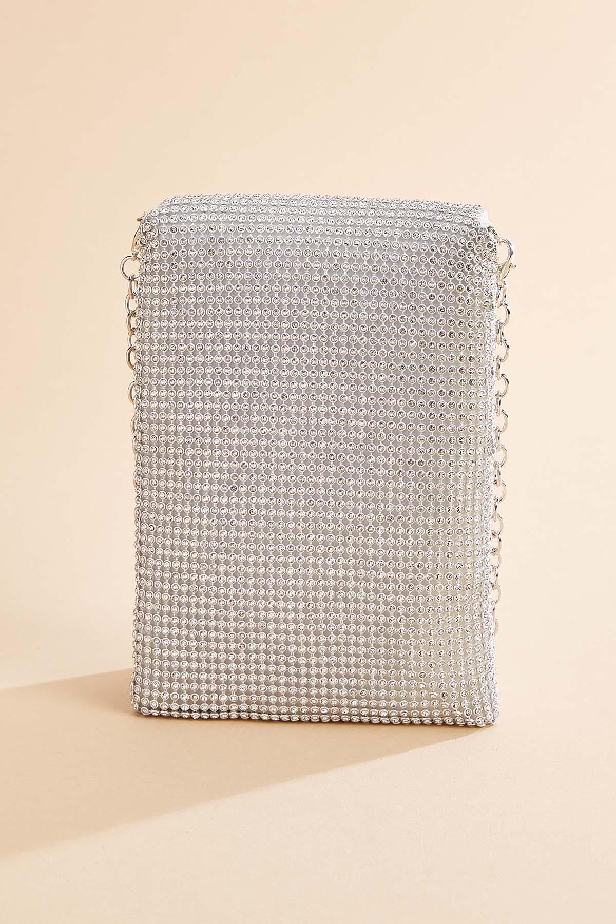 Versona rhinestone mesh cellphone bag GOLD