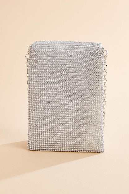Versona rhinestone mesh cellphone bag GOLD