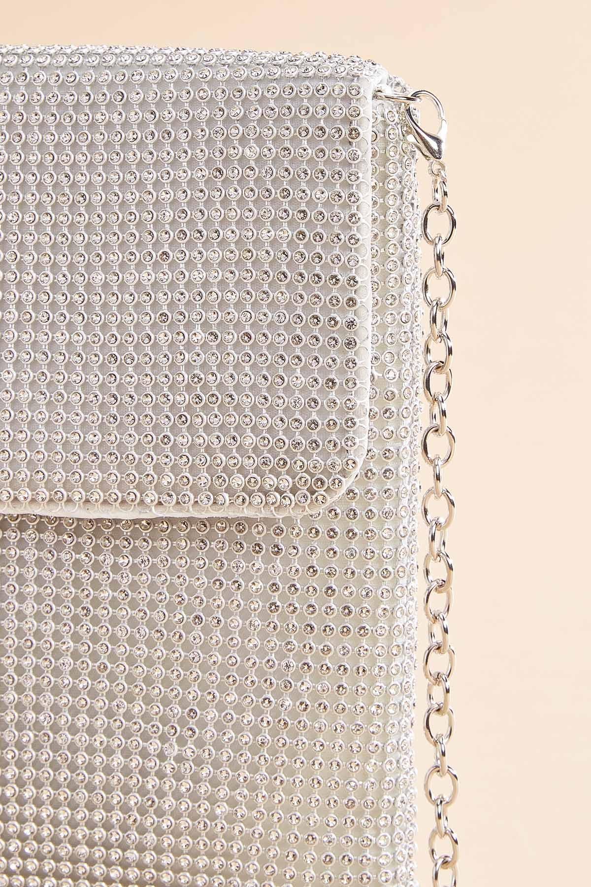Versona rhinestone mesh cellphone bag GOLD