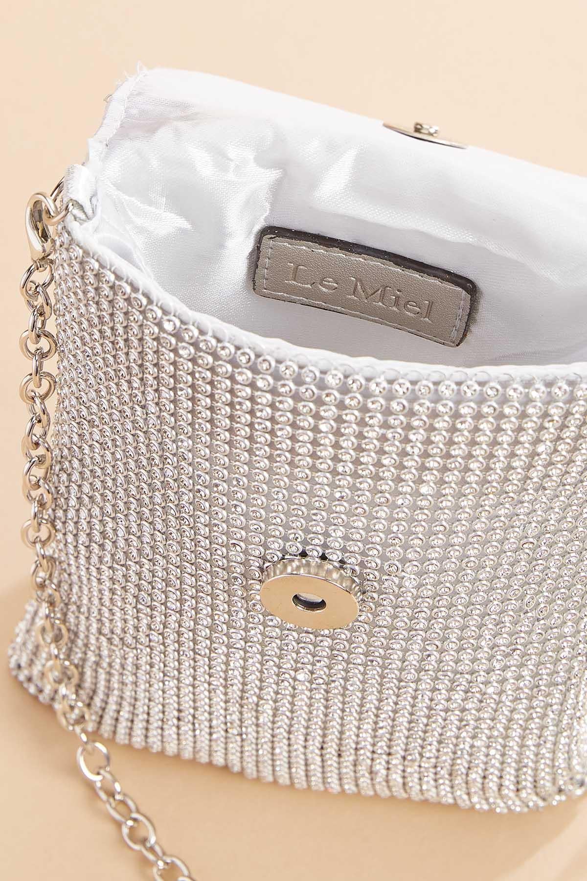 Versona rhinestone mesh cellphone bag GOLD