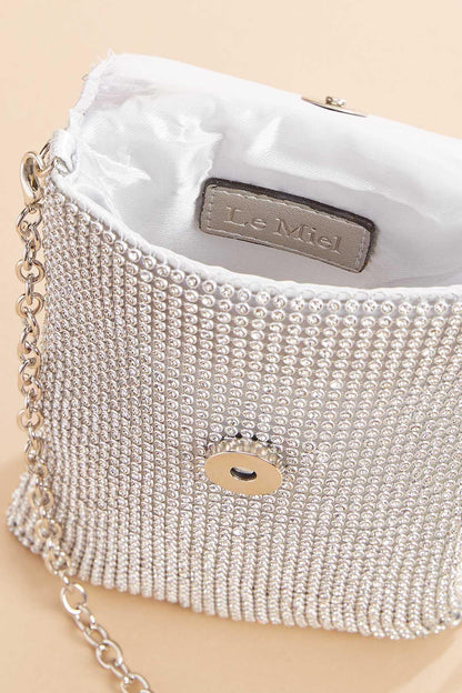 Versona rhinestone mesh cellphone bag GOLD