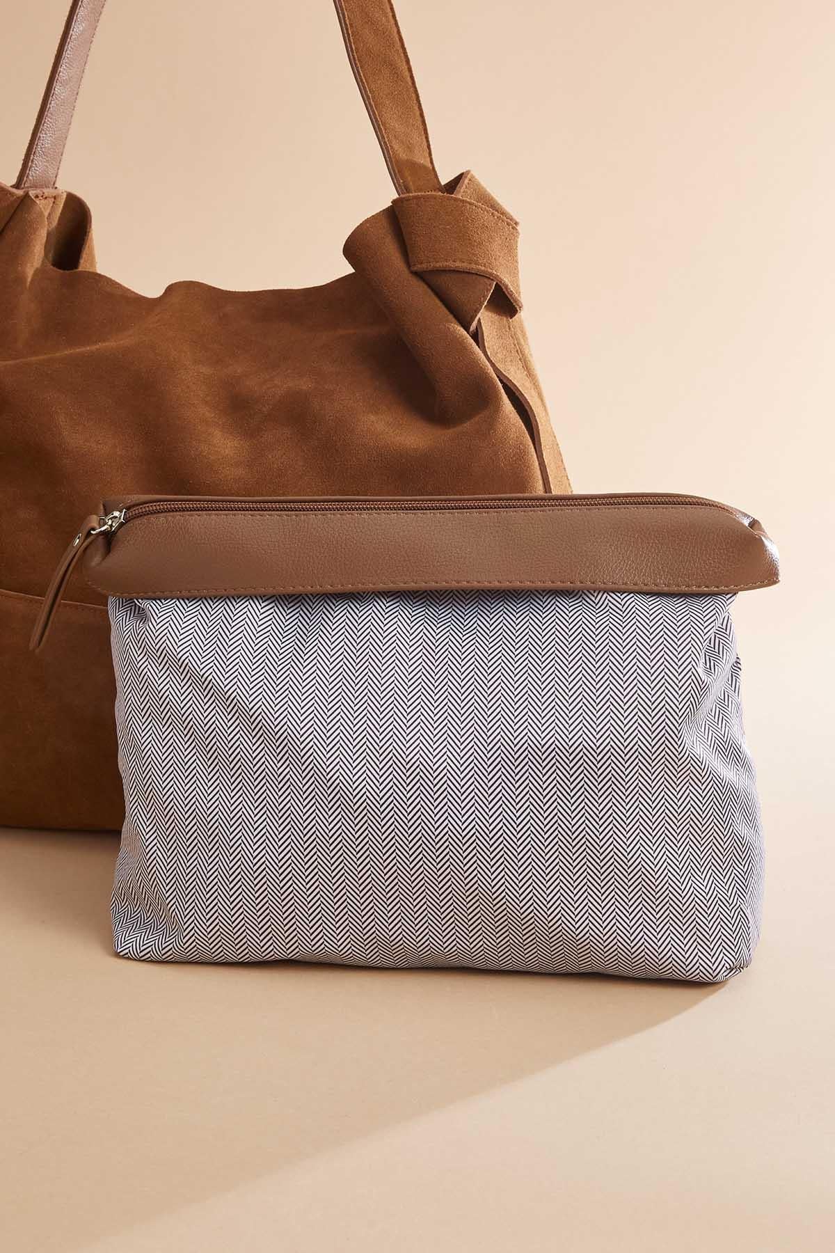 Versona genuine suede hobo bag set COFFEE_BEAN