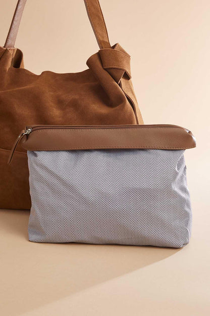 Versona genuine suede hobo bag set COFFEE_BEAN