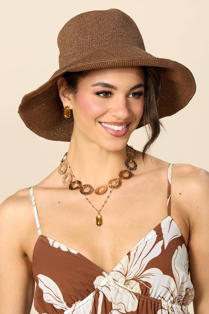 Versona straw bucket hat BROWN
