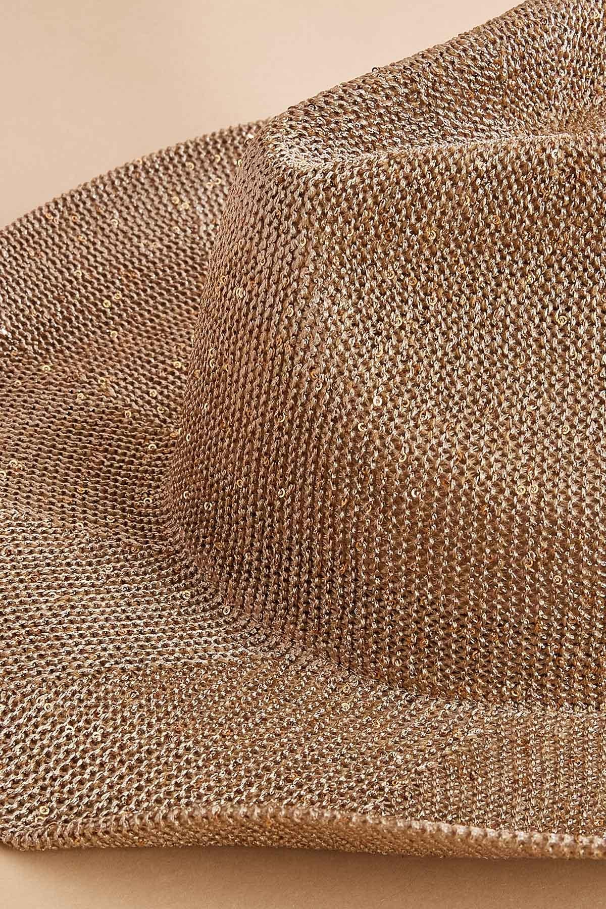 Versona gold sequin cowboy hat NATURAL