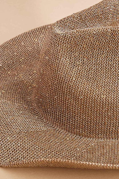 Versona gold sequin cowboy hat NATURAL