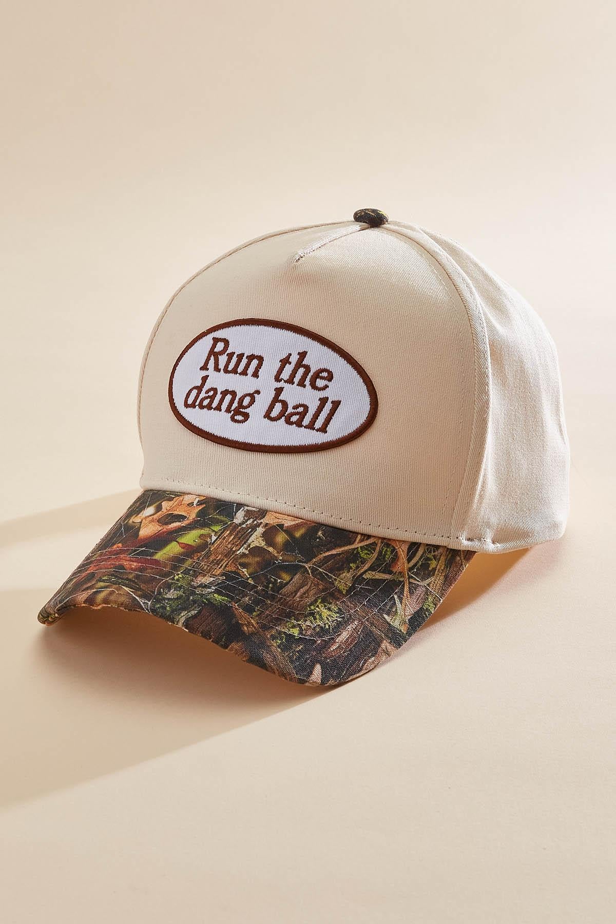 Versona run the dang ball trucker hat IVORY