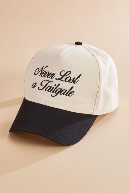 Versona never lost a tailgate trucker hat BLACK_WHITE_PATTERN